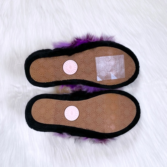 UGG Women’s Fluff Yeah Slide Tie Dye Slipper Sandals In Magnolia - Picture 6 of 7